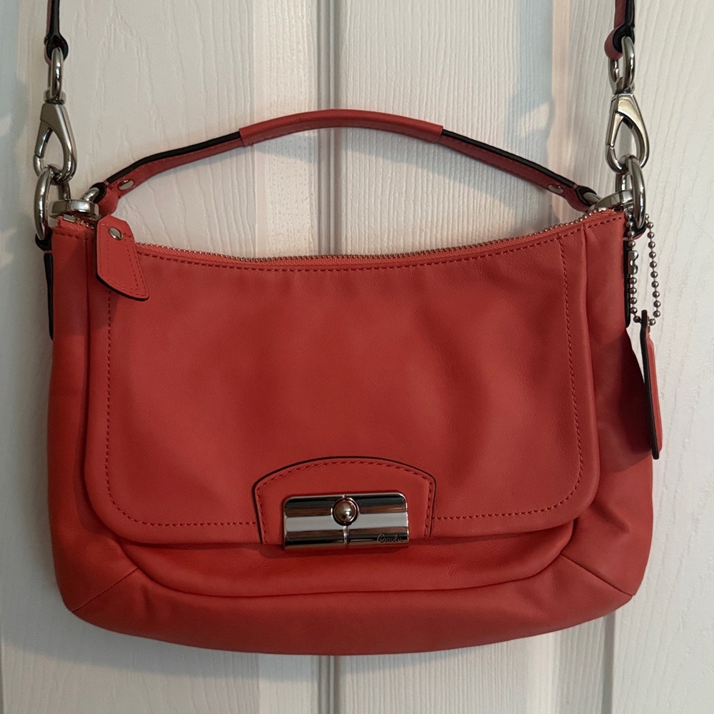 NWOT Coach Kristin F22308 Coral Leather Shoulder/ Crossbody